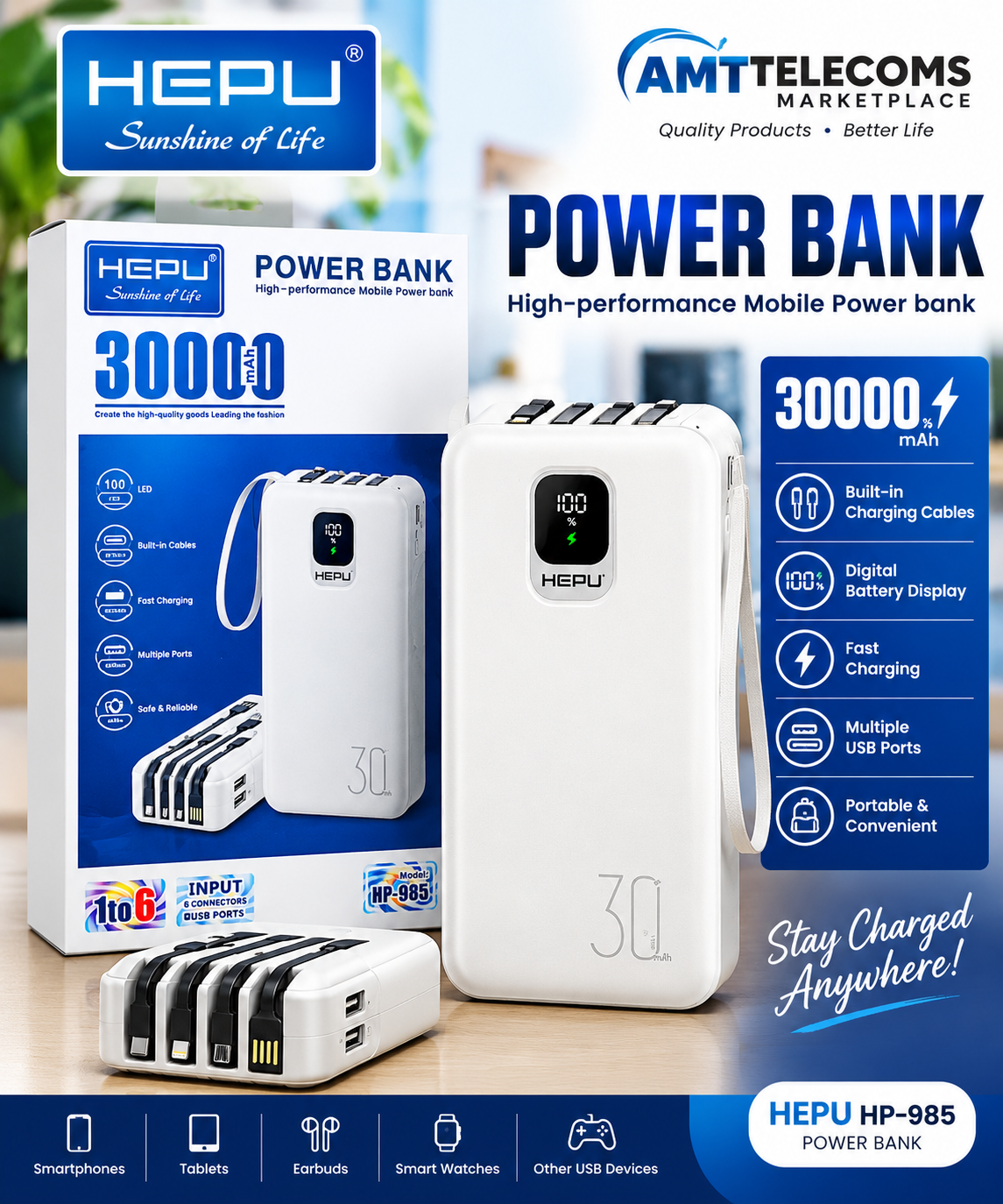 HEPU POWER BANK 30000 mAh